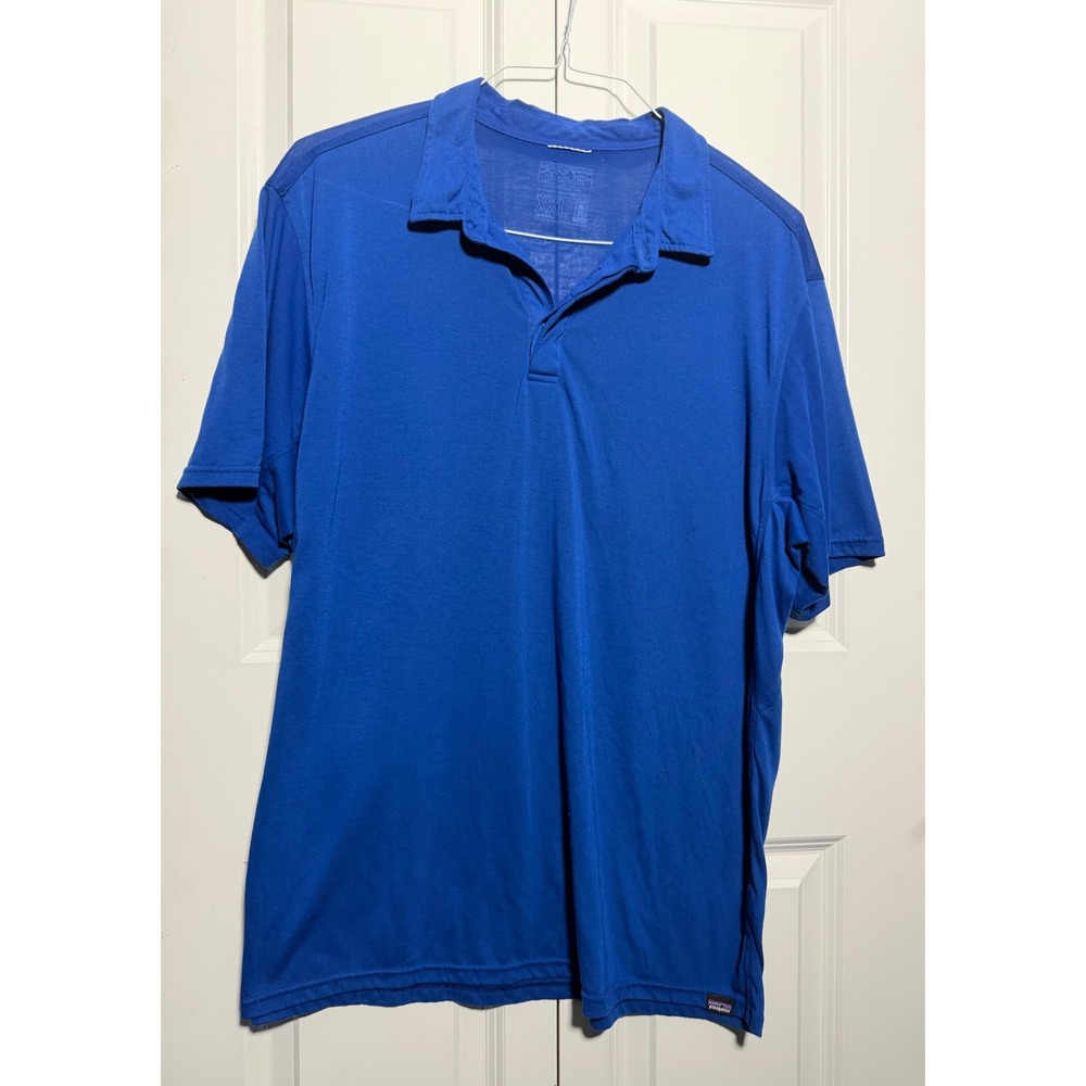 Patagonia Capilene Cool Trail Polo Mens XXL Blue Excellent Performance Shirt